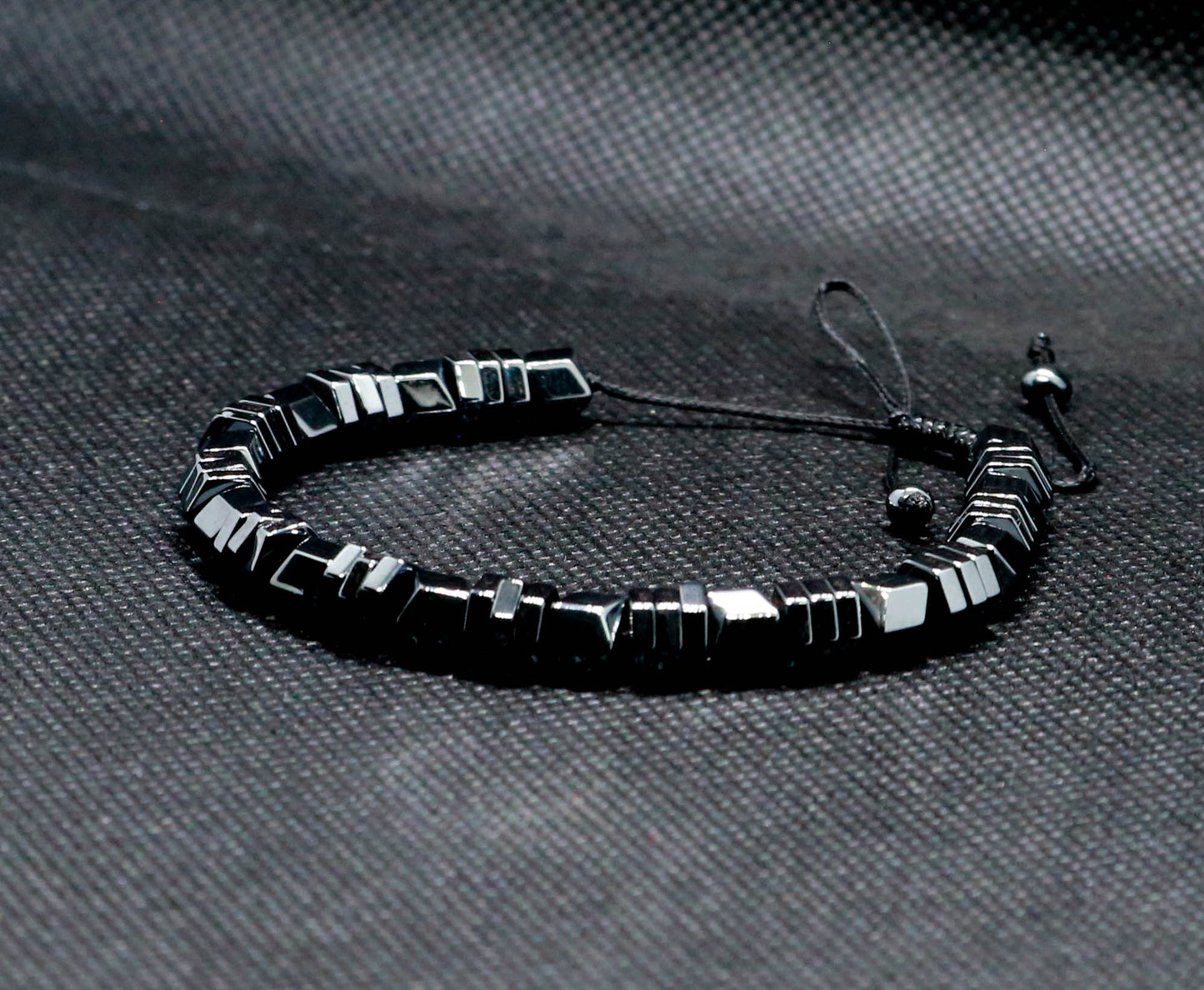 OBSIDIAN BEADED BRACELET