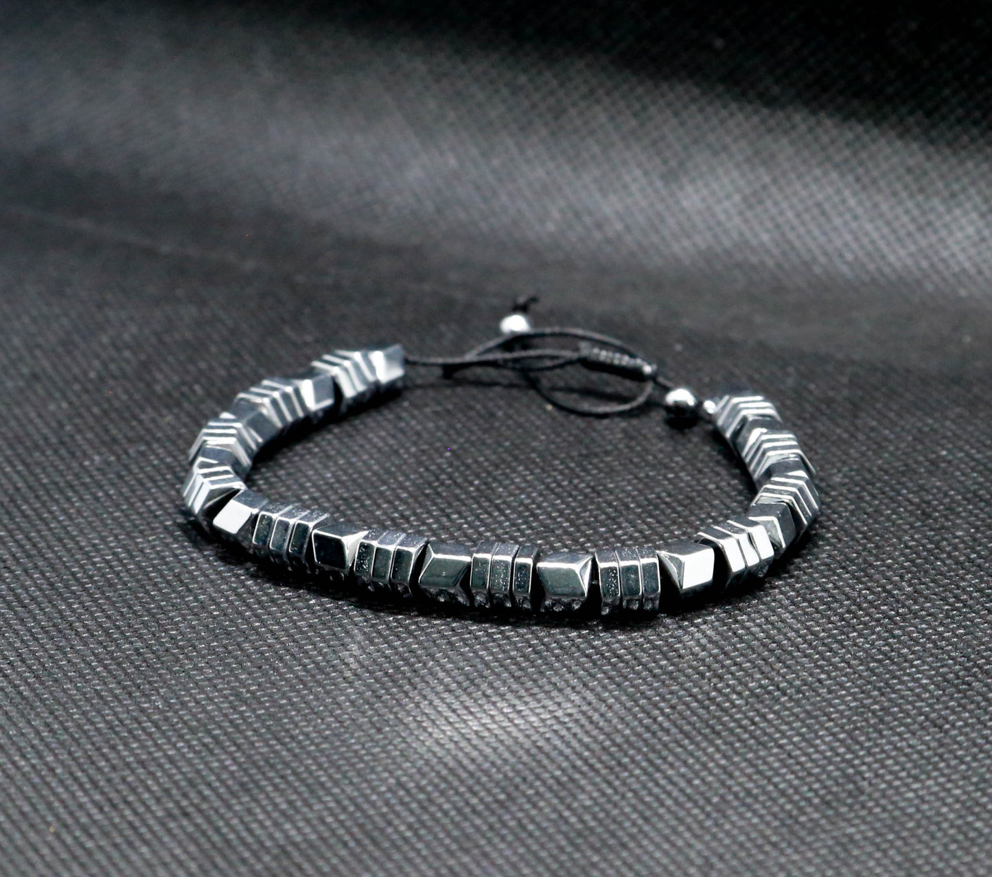 OBSIDIAN BEADED BRACELET